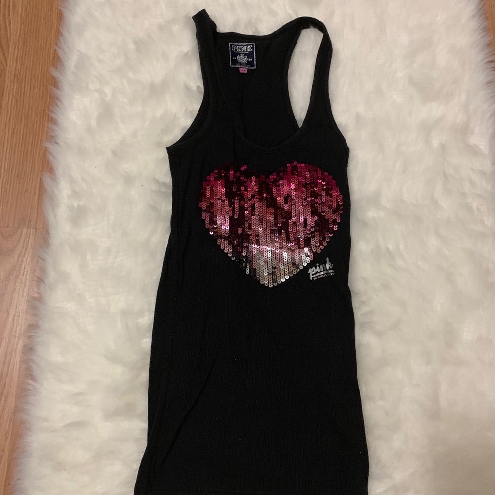Victoria’s Secret Pink Sequin Heart Tank